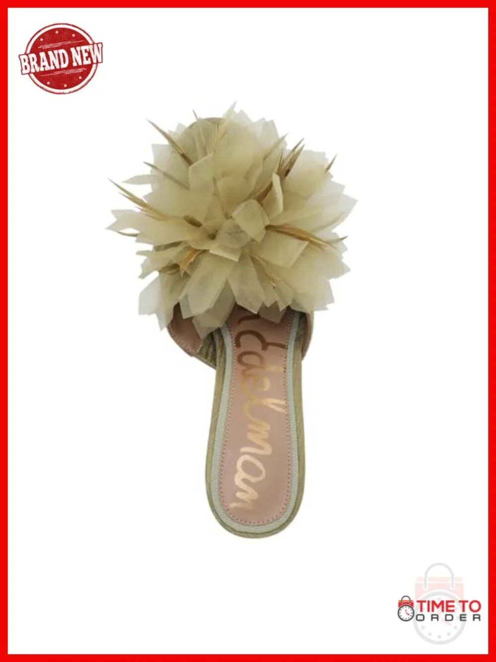 Embellished Mule Heeled Sandal Slip On Kitten Heel Dress Shoe